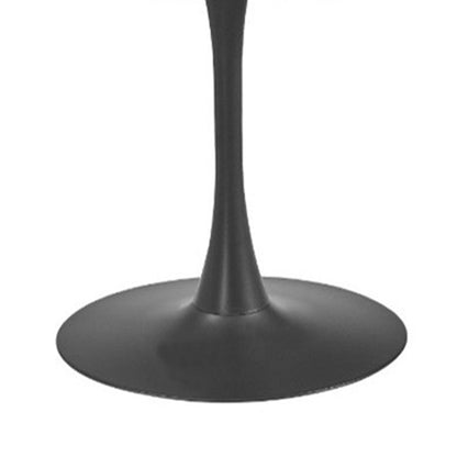 Spin 90cm Round Marble-Look Dining Table - Dark Grey