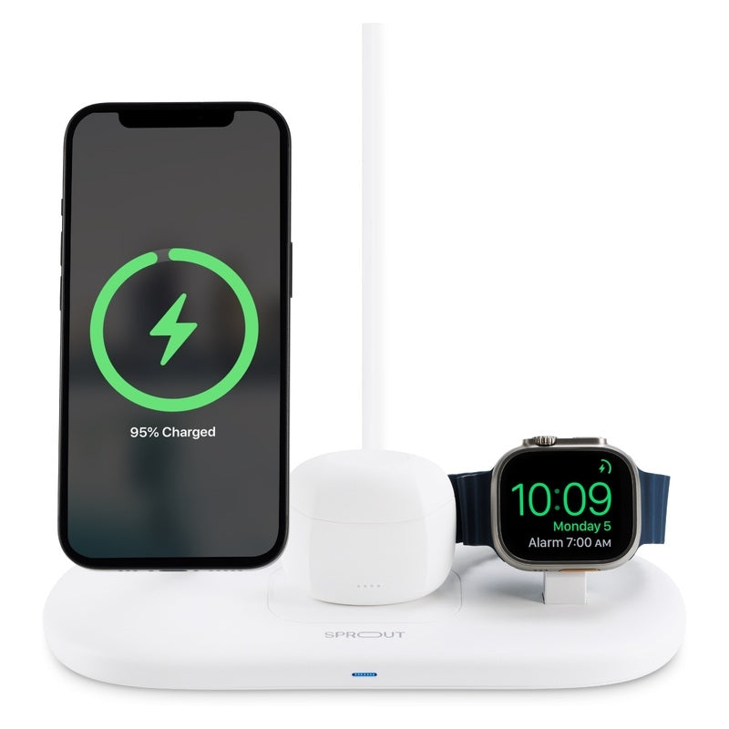 Sprout QI2 3 IN 1 Wireless Charger - White
