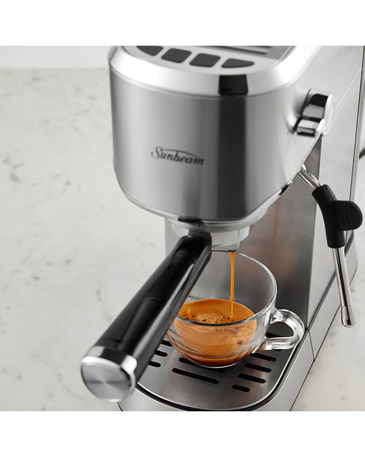Sunbeam Compact Barista Manual Coffee Machine - Stainless Steel