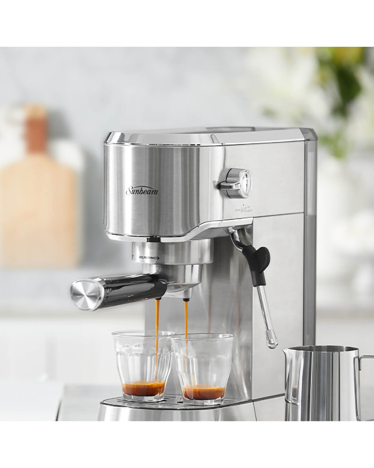 Sunbeam Compact Barista Manual Coffee Machine - Stainless Steel