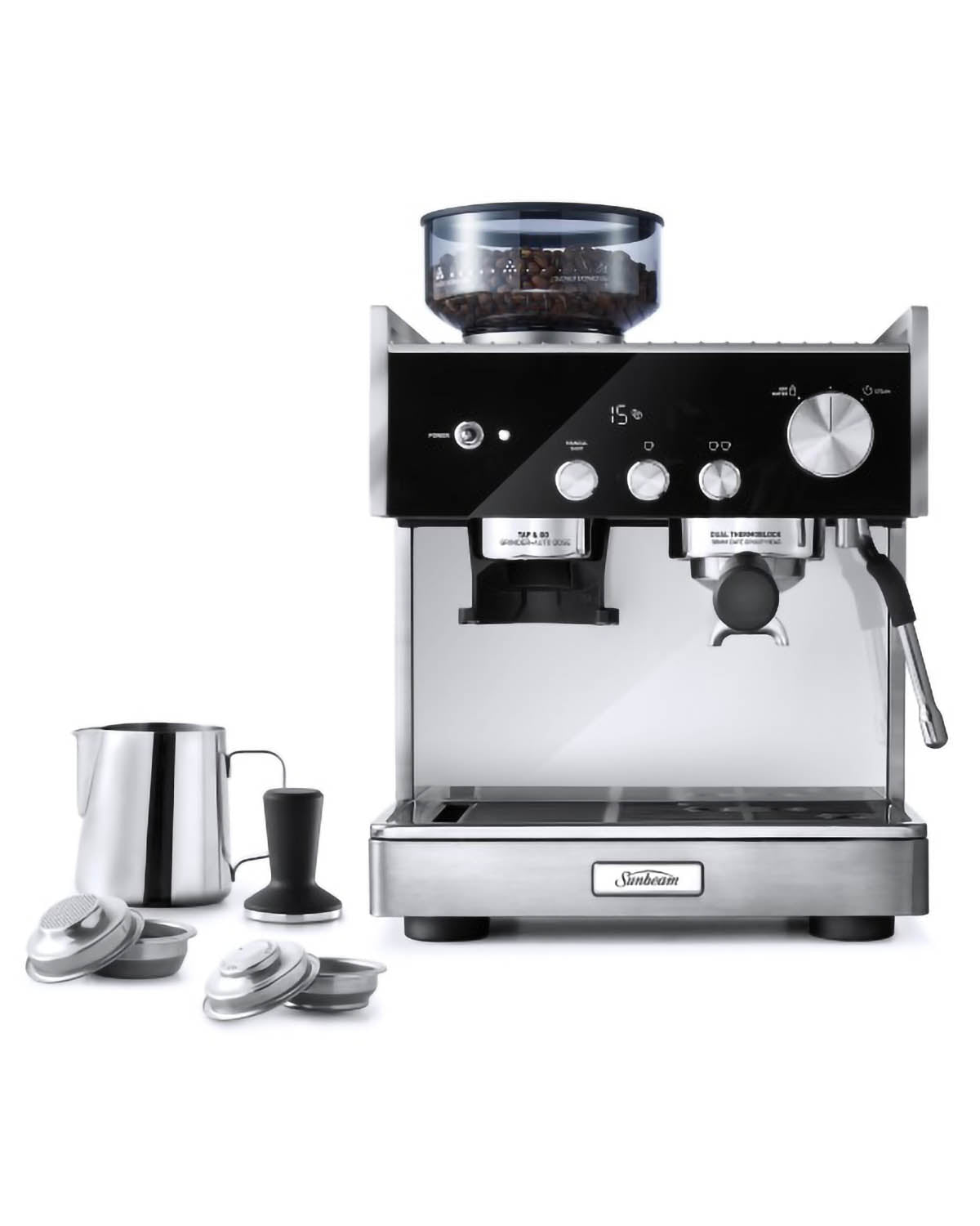 Sunbeam Origins Dual Espresso Manual Coffee Machine - Stainless Steel