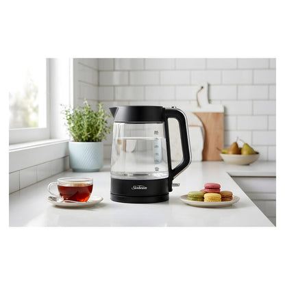 Sunbeam 1.7L Black Classics Glass Kettle - Matte Black