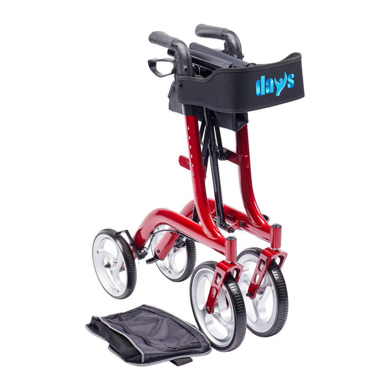 Days Mobility SuperLite Deluxe 4 Wheel Rollator - Red