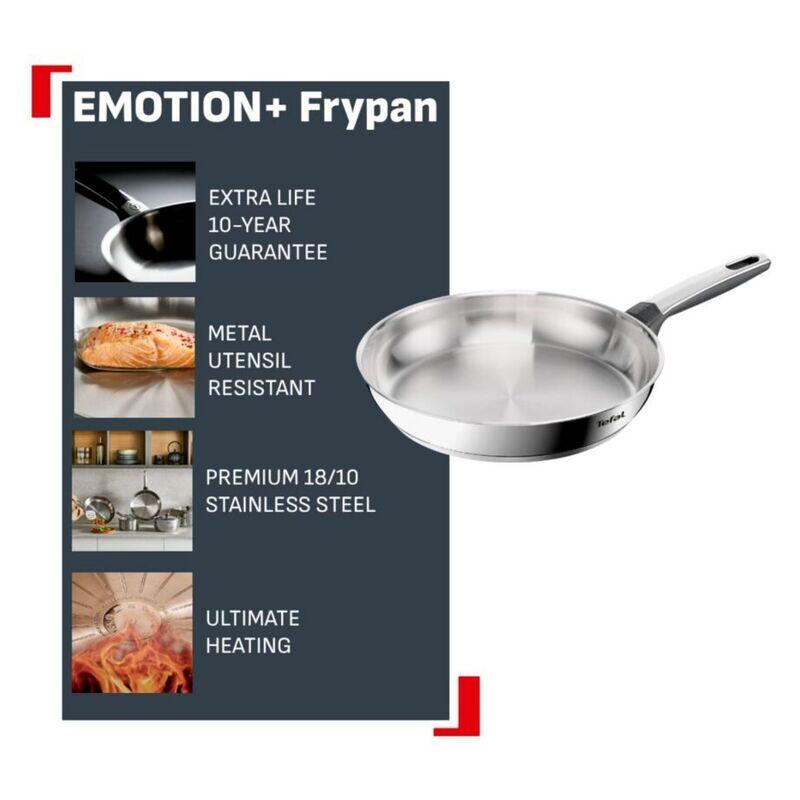 Tefal 28cm Emotion+ Induction Uncoated Frypan - Stainless Steel