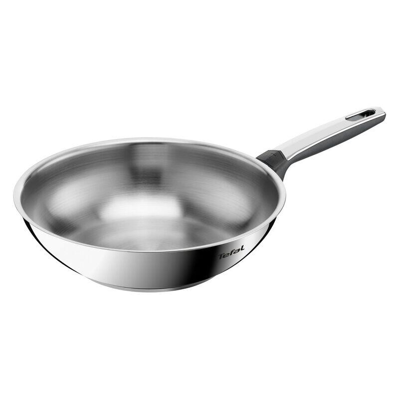 Tefal 28cm Emotion+ Induction Uncoated Wok - Stainless Steel