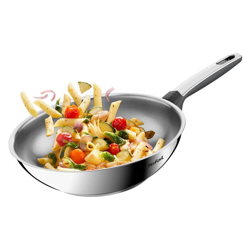 Tefal 28cm Emotion+ Induction Uncoated Wok - Stainless Steel