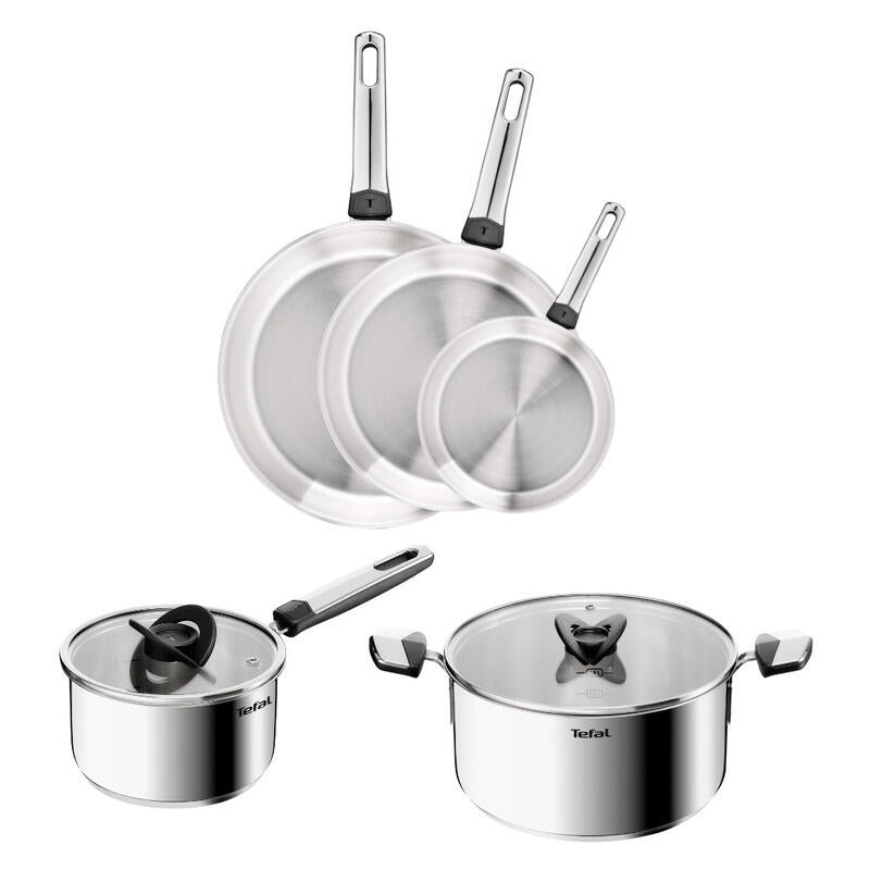 Tefal Emotion+ 5pc Induction Uncoated Cookware Set - Stainless Steel