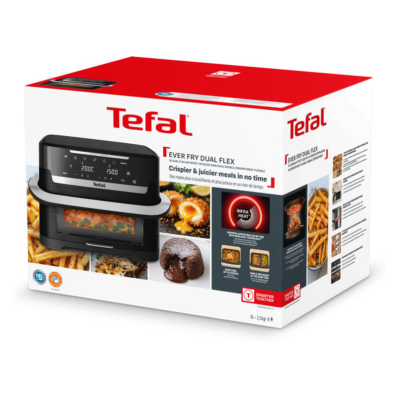 Tefal 9L Ever Fry Infra Heat Flex Air Fryer with Detachable Front - Black