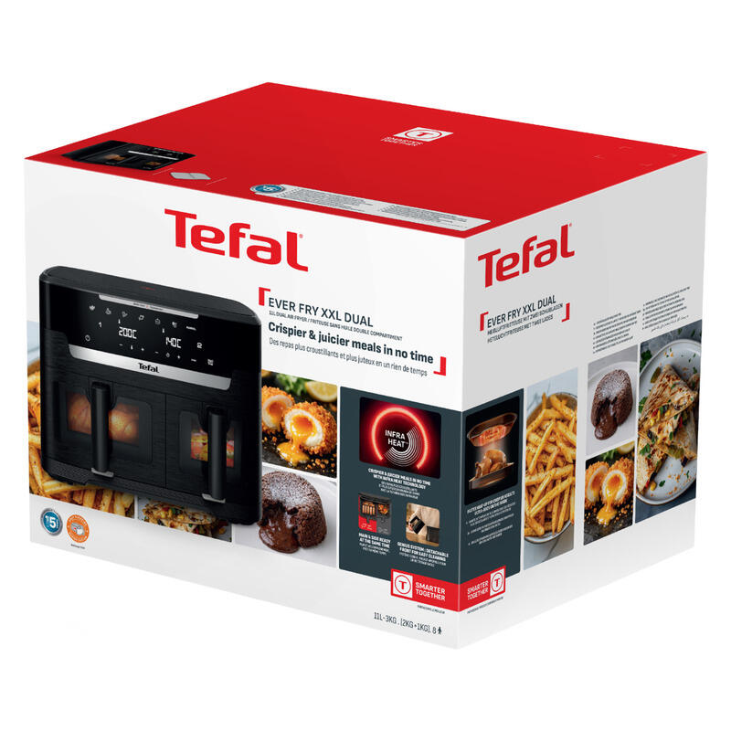 Tefal 11L XXL Dual Easy Fry & Grill Air Fryer with Detachable Front - Black