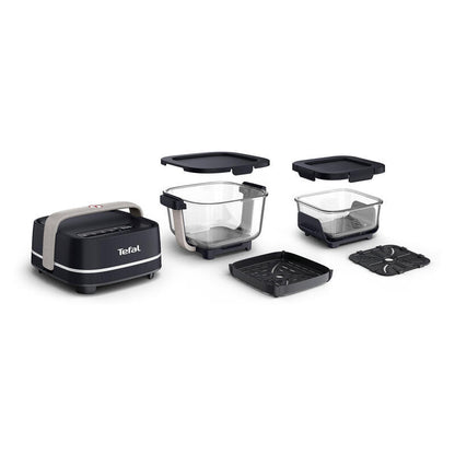 Tefal Crisp & Go Portable Glass Air Fryer - Black
