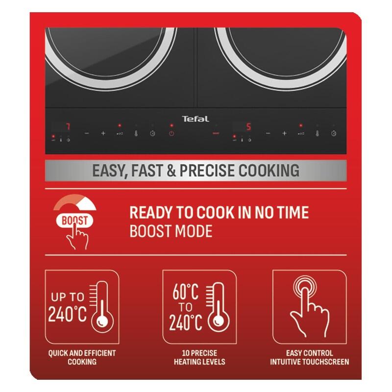 Tefal Dual Express Benchtop Induction Cooktop - Black (IH9038)