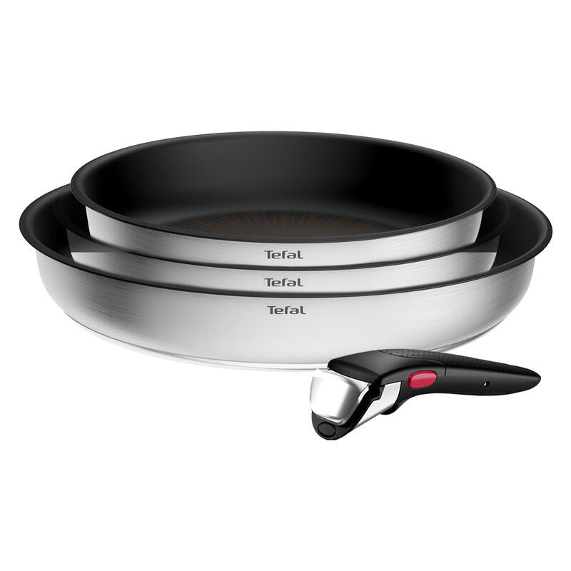 Tefal Ingenio Emotion+ 4pc Induction Non-Stick Frypan Set - Stainless Steel