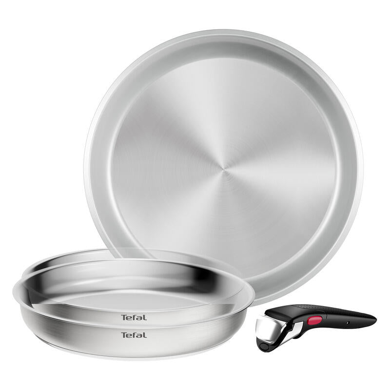 Tefal Ingenio Emotion+ 4pc Induction Uncoated Frypan Set - Stainless Steel