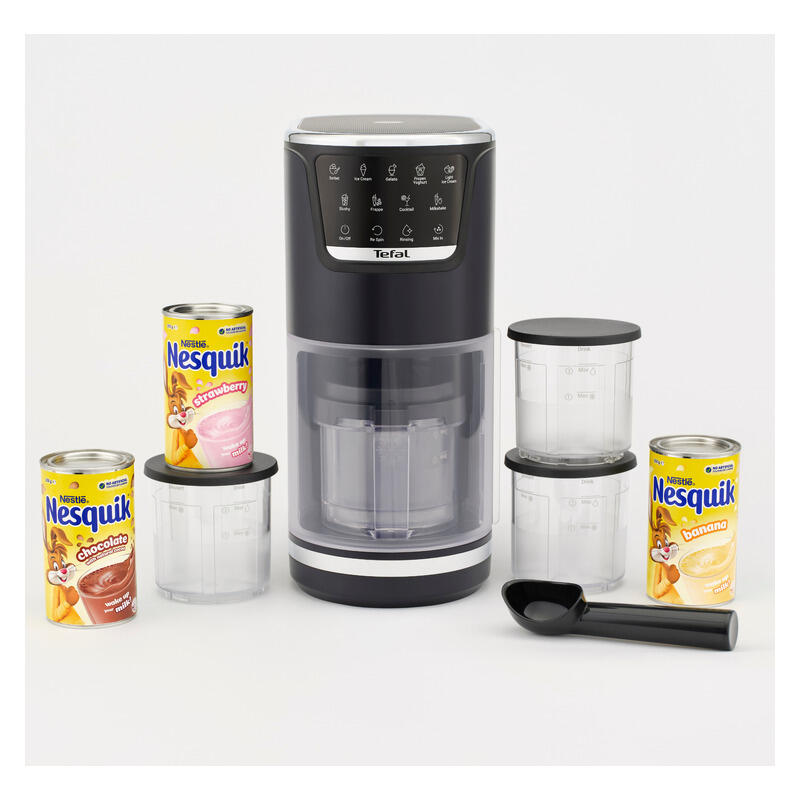 Tefal Dolci Black Knight Drink & Dessert Maker with Nesquik Tins - Black