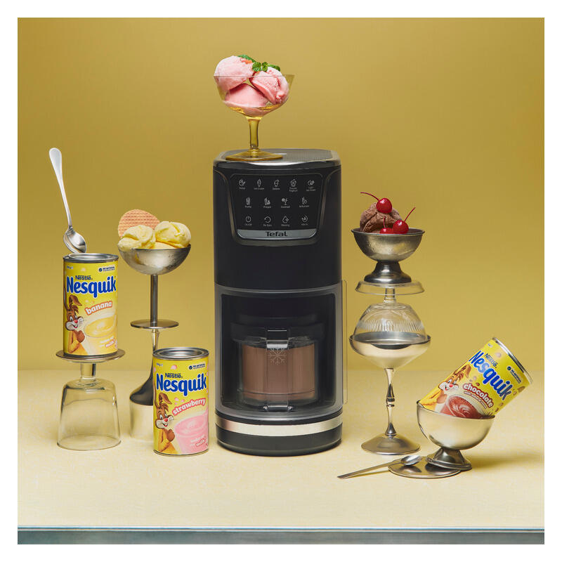 Tefal Dolci Black Knight Drink & Dessert Maker with Nesquik Tins - Black