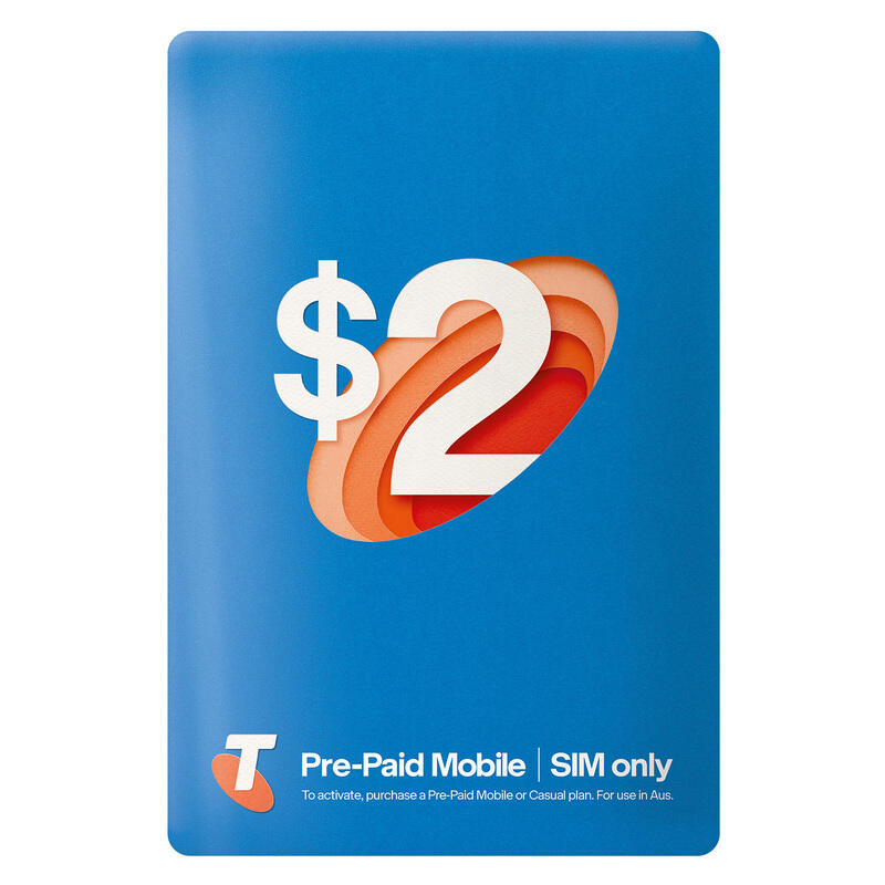 Telstra Pre-Paid Mobile SIM+ Kit - Preloaded with $2
