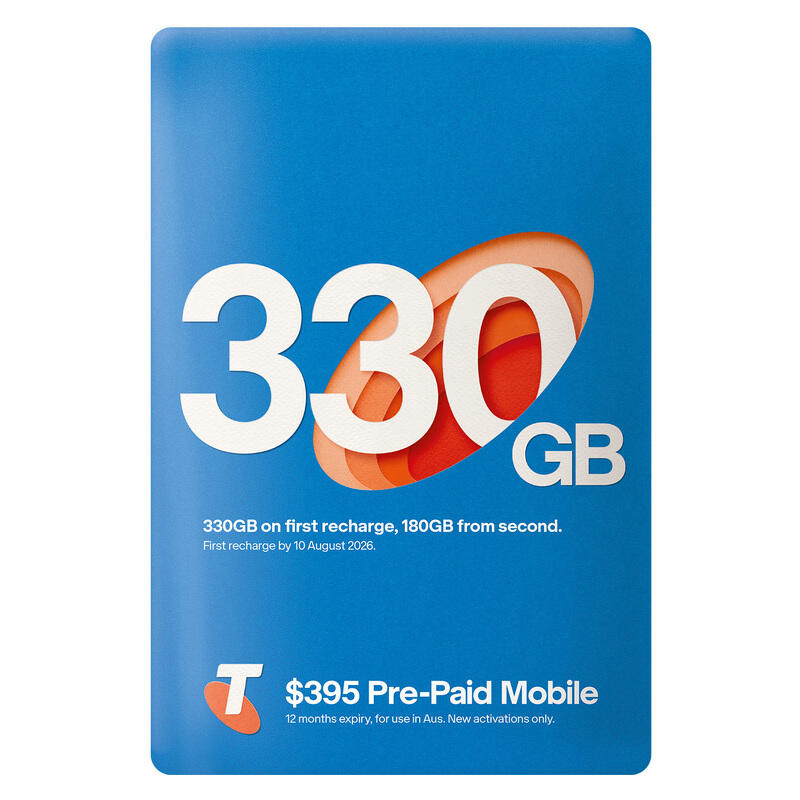 Telstra Pre-Paid Starter SIM Card Plan - Preloaded with $395 + 330GB D ...