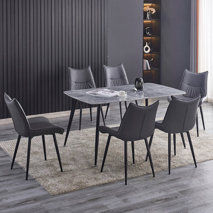 Tempo 150cm Dining Table - Mid Grey/White