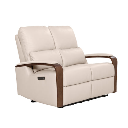 Treviso 2 Seater Electric Recliner Leather Sofa - Taupe