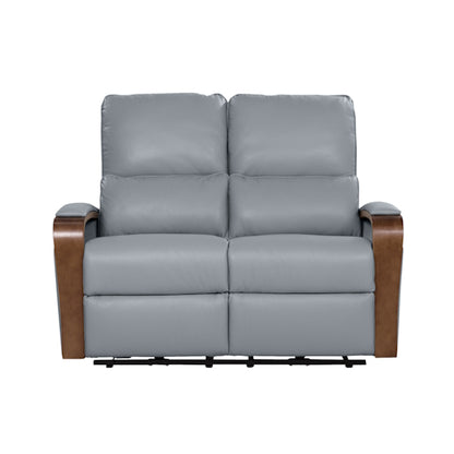 Treviso 2 Seater Electric Recliner Leather Armchair - Powder Blue