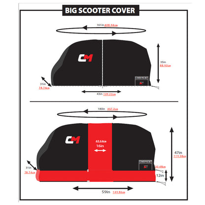 Top Gun Scooter Accessory Universal Cover - Red/Black