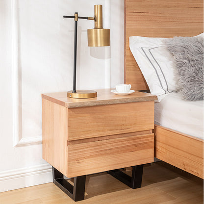 Valhalla 4 Piece Queen Timber Bedroom Suite - Messmate/Black