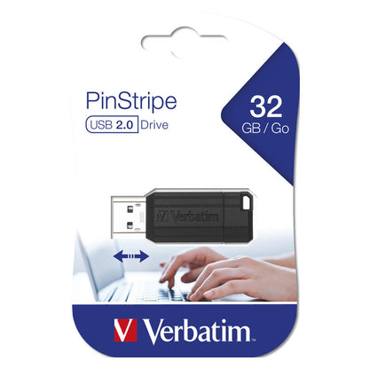 Verbatim 32GB Store 'n' 'Go' Pinstripe USB Drive - Black