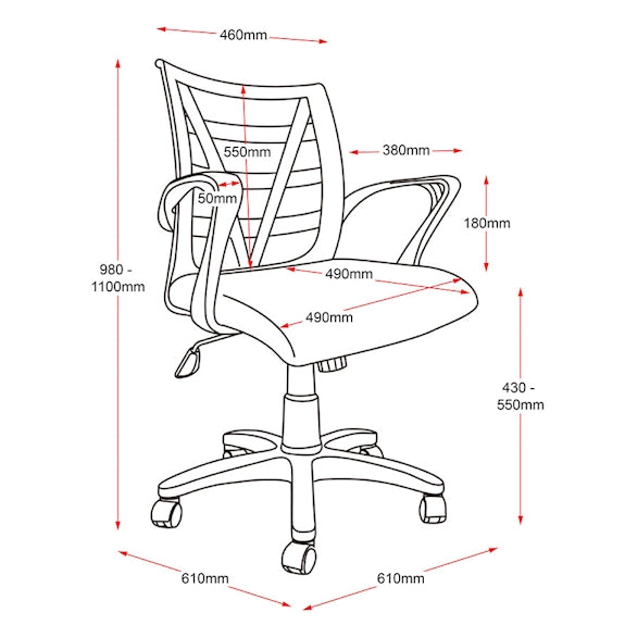 Vienna Gas Lift Office Chair - Black