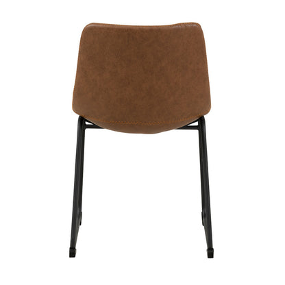 Vincent Dining Chair - Tan/Orange Stitch