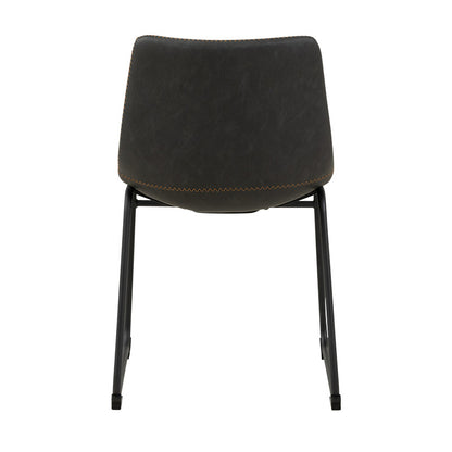 Vincent Dining Chair - Charcoal/Orange Stitch