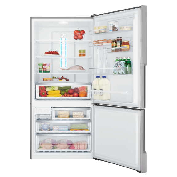 Westinghouse 496L Bottom Mount Fridge Freezer - Stainless Steel