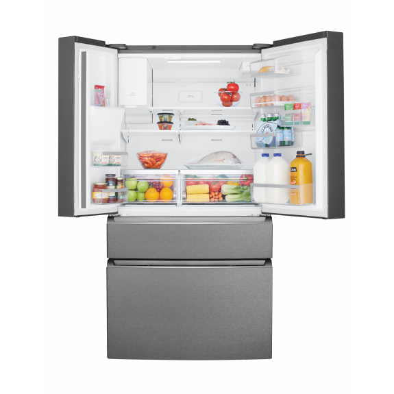 Westinghouse 609L French Door Fridge Freezer with Ice & Water Dispenser - Dark Stainless Steel