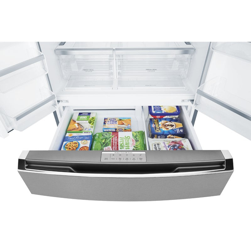 Westinghouse 609L French Door Fridge Freezer with Ice & Water Dispenser - Dark Stainless Steel
