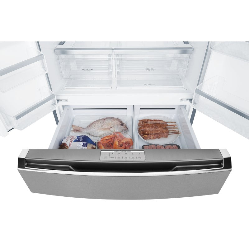 Westinghouse 609L French Door Fridge Freezer with Ice & Water Dispenser - Dark Stainless Steel