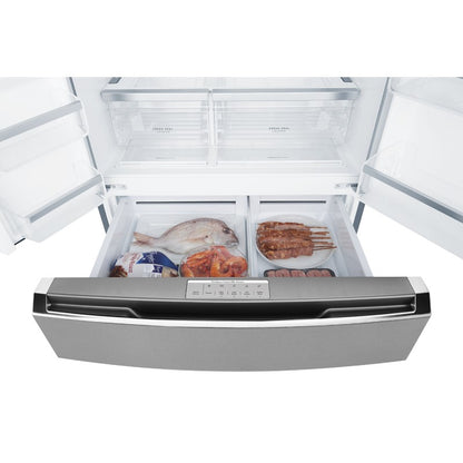 Westinghouse 609L French Door Fridge Freezer with Ice & Water Dispenser - Dark Stainless Steel
