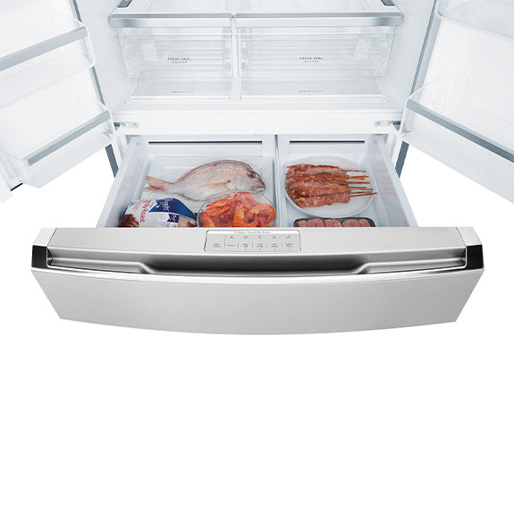 Westinghouse 609L French Fridge Freezer with Ice & Water Dispenser - Stainless Steel