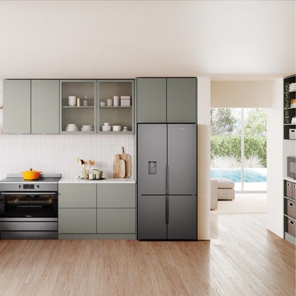 Westinghouse 564 Litre Quad Door Refrigerator with Water Tank - Matte Charcoal Black