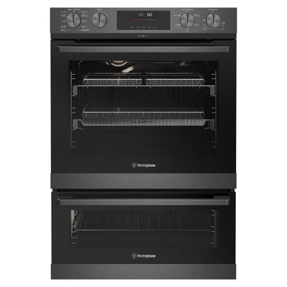 Westinghouse 60cm Pyrolytic Built-In Double Oven with 10 + 5 Functions - Dark Stainless Steel