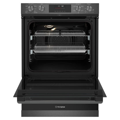 Westinghouse 60cm Pyrolytic Built-In Double Oven with 10 + 5 Functions - Dark Stainless Steel