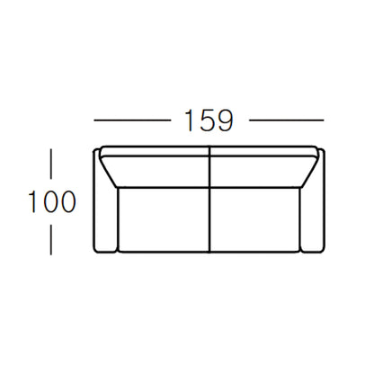 Willow 2 Seater Fabric Sofa - Azure