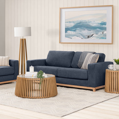 Willow 3.5 Seater Fabric Sofa - Azure
