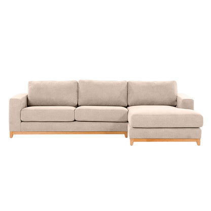 Willow 3 Seater Fabric Sofa with RHF Chaise - Champagne