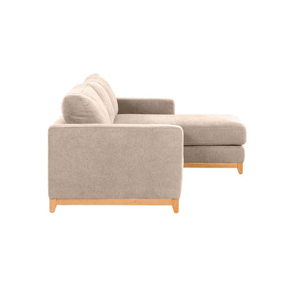 Willow 3 Seater Fabric Sofa with RHF Chaise - Champagne