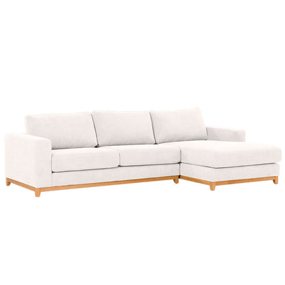 Willow 3 Seater Fabric Sofa with RHF Chaise - Ivory