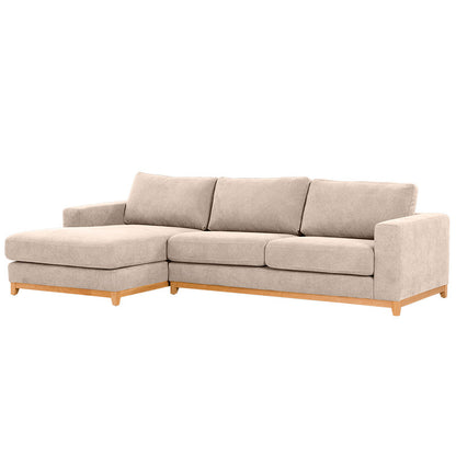 Willow 3 Seater Fabric Sofa with LHF Chaise - Champagne