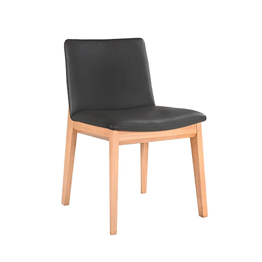 Wilson Leather Dining Chair - Black/Timber