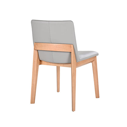 Wilson Leather Dining Chair - Grey/Timber