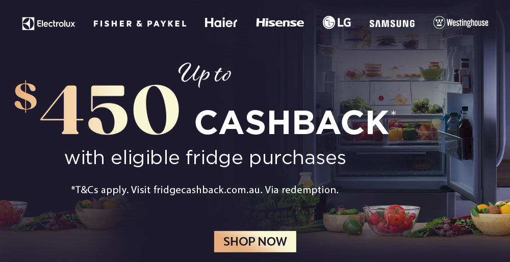 Up to $450 Cashback on selected Fridge Freezers